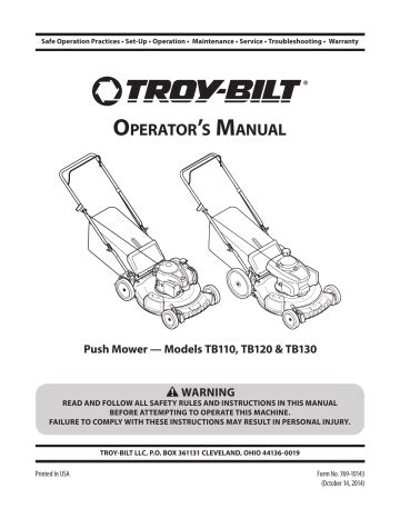 Troy bilt tb105 manual - Serial Number What is this? Find Your Manual Don't Know Your Model Number Knowing your outdoor power equipment's model number and serial number will ensure that you find the correct operator's manual for your equipment How to find your model number Troy-Bilt
